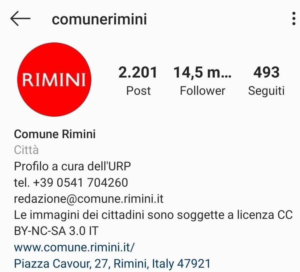Comune di Rimini su Instagram