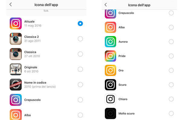 Come cambiare icona Instagram