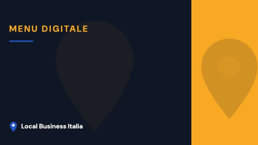 Grafica di copertina Local Business Italia per la guida al menu digitale per ristoranti